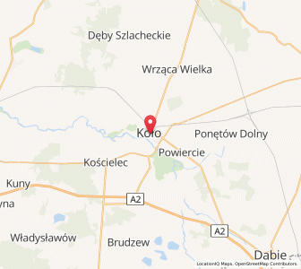 Map of Koło, Greater Poland