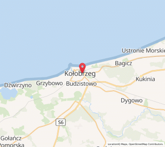 Map of Kołobrzeg, West Pomerania