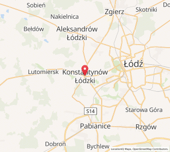 Map of Konstantynów Łódzki, Łódź Voivodeship