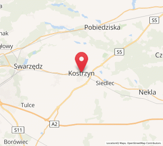 Map of Kostrzyn, Greater Poland