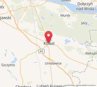 Map of Kowal, Kujawsko-Pomorskie