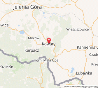 Map of Kowary, Lower Silesia