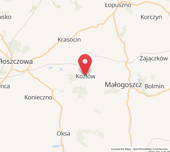Map of Kozłów, Świętokrzyskie