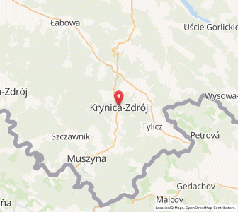 Map of Krynica-Zdrój, Lesser Poland