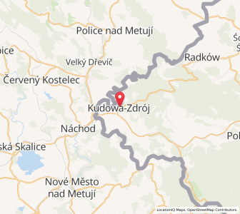Map of Kudowa-Zdrój, Lower Silesia