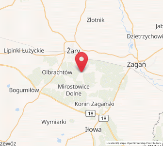 Map of Kunice Żarskie, Lubusz