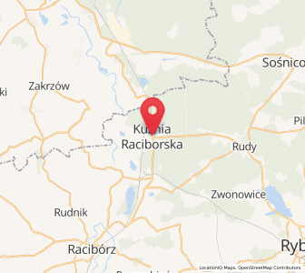 Map of Kuźnia Raciborska, Silesia