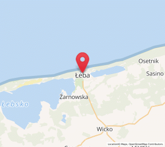 Map of Łeba, Pomerania