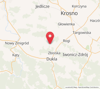 Map of Łęki Dukielskie, Subcarpathia