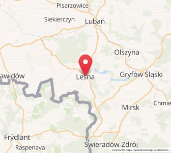 Map of Leśna, Lower Silesia