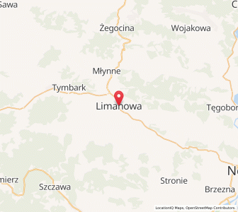 Map of Limanowa, Lesser Poland