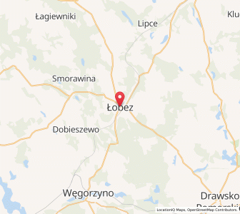 Map of Łobez, West Pomerania