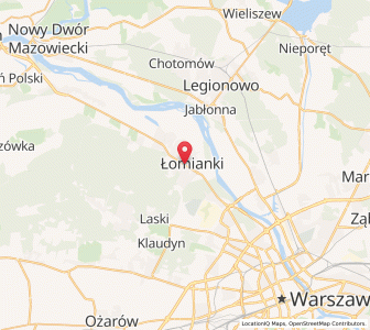 Map of Łomianki, Mazovia