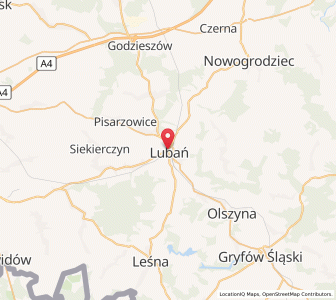Map of Lubań, Lower Silesia