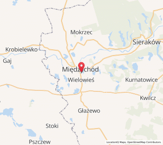 Map of Międzychód, Greater Poland
