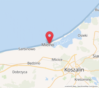 Map of Mielno, West Pomerania