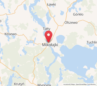Map of Mikołajki, Warmia-Masuria