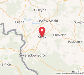Map of Mirsk, Lower Silesia