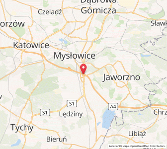 Map of Mysłowice, Silesia