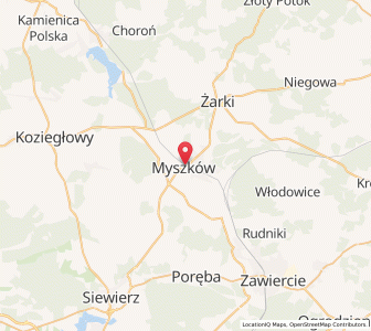 Map of Myszków, Silesia