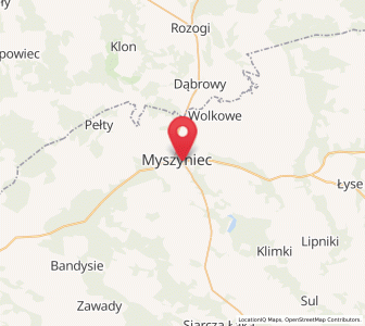 Map of Myszyniec, Mazovia