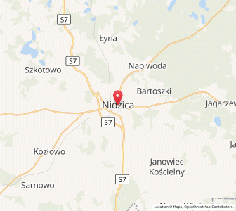 Map of Nidzica, Warmia-Masuria