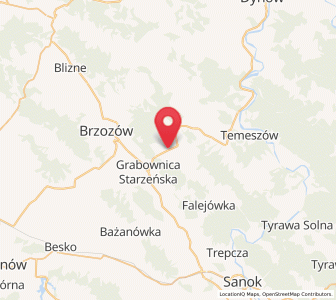 Map of Niebocko, Subcarpathia