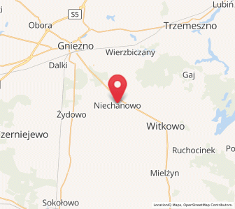 Map of Niechanowo, Greater Poland