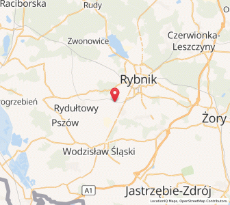 Map of Niedobczyce, Silesia