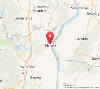 Map of Nowe, Kujawsko-Pomorskie