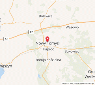 Map of Nowy Tomyśl, Greater Poland