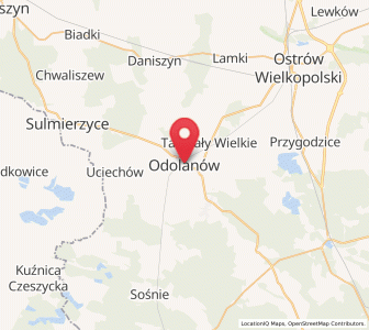 Map of Odolanów, Greater Poland