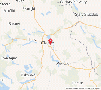 Map of Olecko, Warmia-Masuria