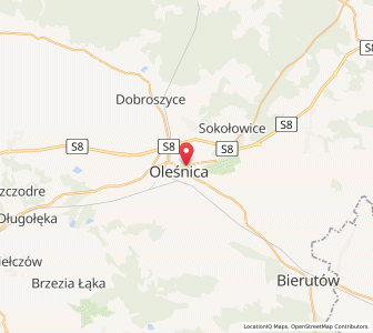 Map of Oleśnica, Lower Silesia