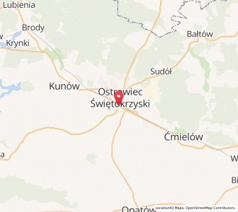 Map of Ostrowiec Świętokrzyski, Świętokrzyskie