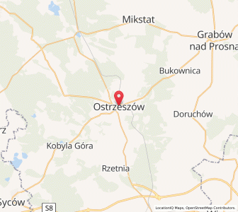 Map of Ostrzeszów, Greater Poland