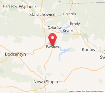 Map of Pawłów, Świętokrzyskie