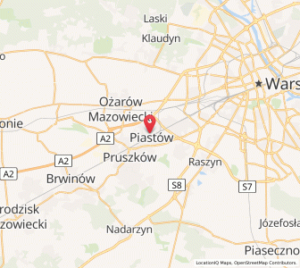 Map of Piastów, Mazovia