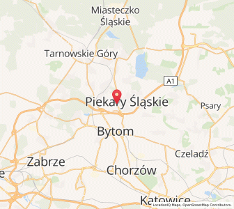 Map of Piekary Śląskie, Silesia