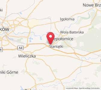Map of Podłęże, Lesser Poland