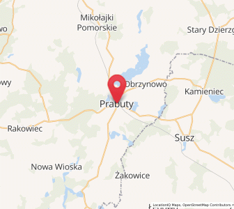 Map of Prabuty, Pomerania