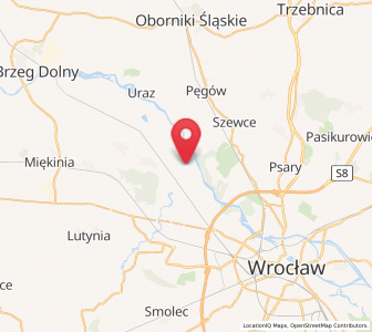Map of Pracze Odrzańskie-Janówek, Lower Silesia
