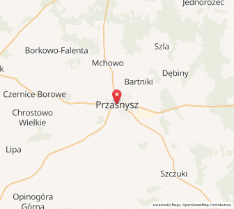 Map of Przasnysz, Mazovia
