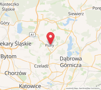 Map of Psary, Silesia