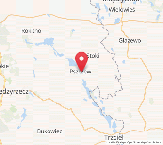 Map of Pszczew, Lubusz