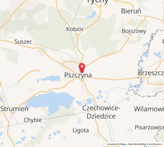Map of Pszczyna, Silesia