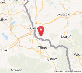 Map of Puńców, Silesia