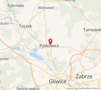 Map of Pyskowice, Silesia