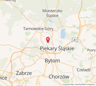 Map of Radzionków, Silesia