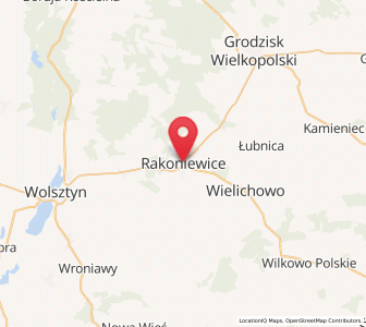 Map of Rakoniewice, Greater Poland